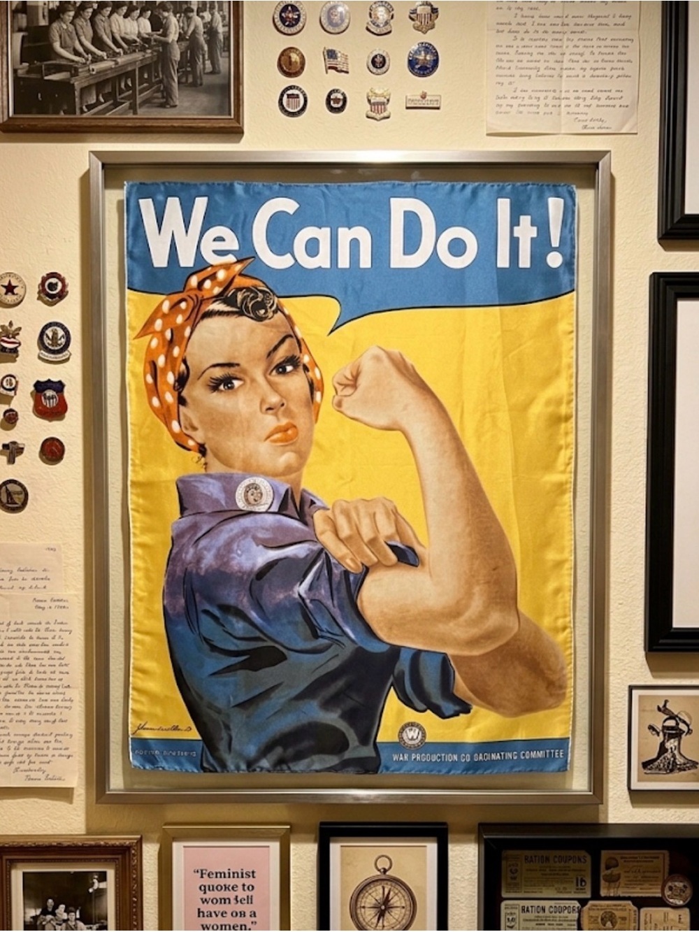 Rosie the Riveter Novelty Silk Scarf